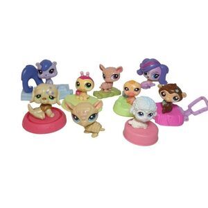LPS Littlest Pet Shop Mini Figures Mixed Bundle 9 pc Set Playset McDonalds Toys